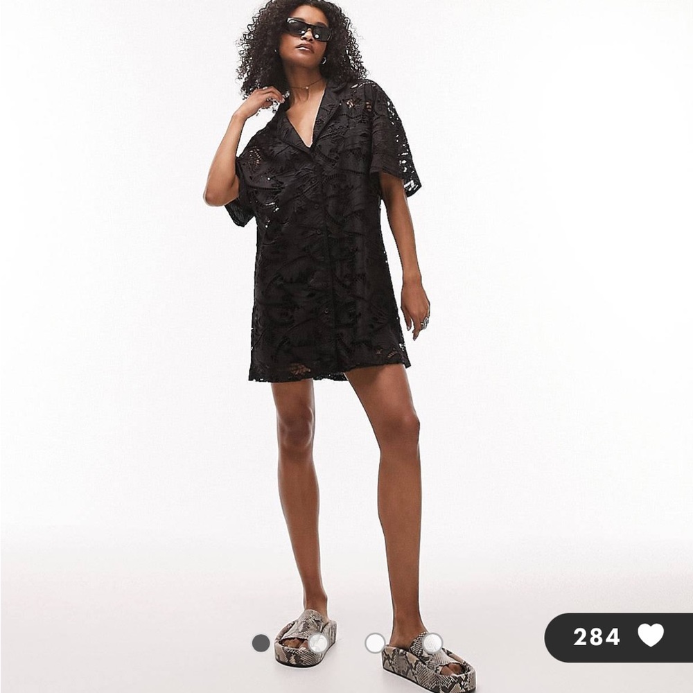 Topshop black lace dress brand new